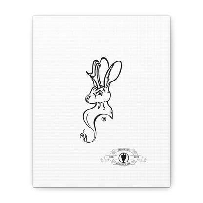 Jackalope Bust Drawing Art Stretched Canvas Wall Decor