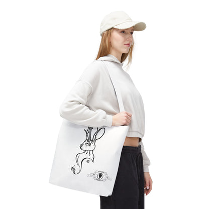 Jackalope Bust Drawing Tote White Bag