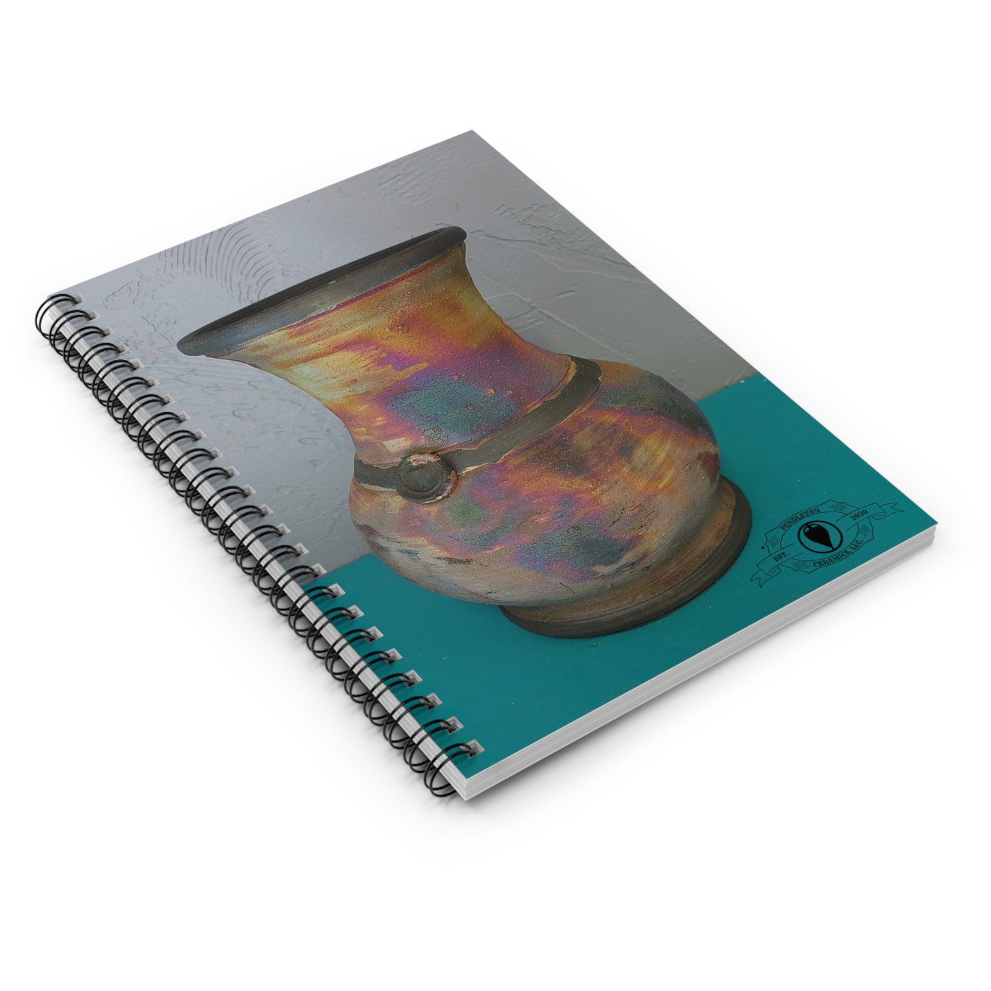 Western Raku Ceramic Vase Design Spiral Ruled Line Notebook
