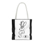 Jackalope Bust Drawing Tote Bag with Black Stripe
