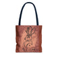 Dust Storm Jackalope Bust Drawing Tote Brown Bag