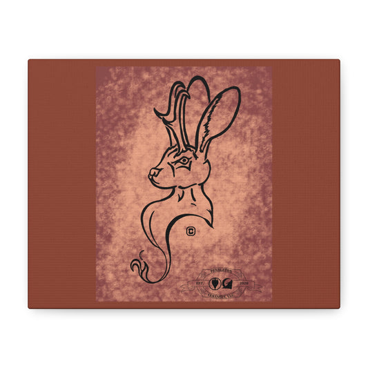 Dust Storm Jackalope Bust Drawing Canvas Wall Decor
