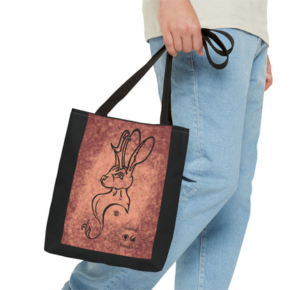 Dust Storm Jackalope Bust Drawing Tote Black Bag