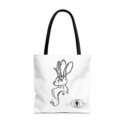 Jackalope Bust Drawing Tote White Bag