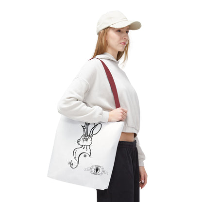 Jackalope Bust Drawing Tote White Bag