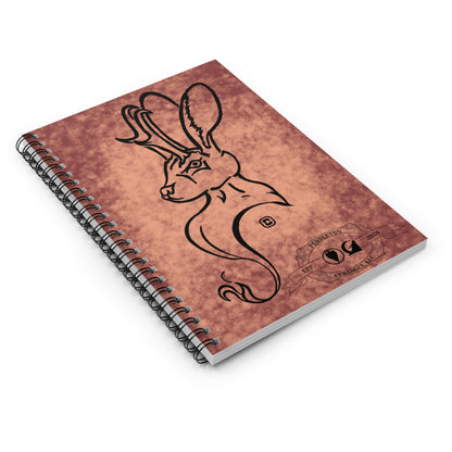 Dust Storm Jackalope Bust Drawing Spiral Ruled Lined Notebook