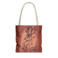 Dust Storm Jackalope Bust Drawing Tote Brown Bag