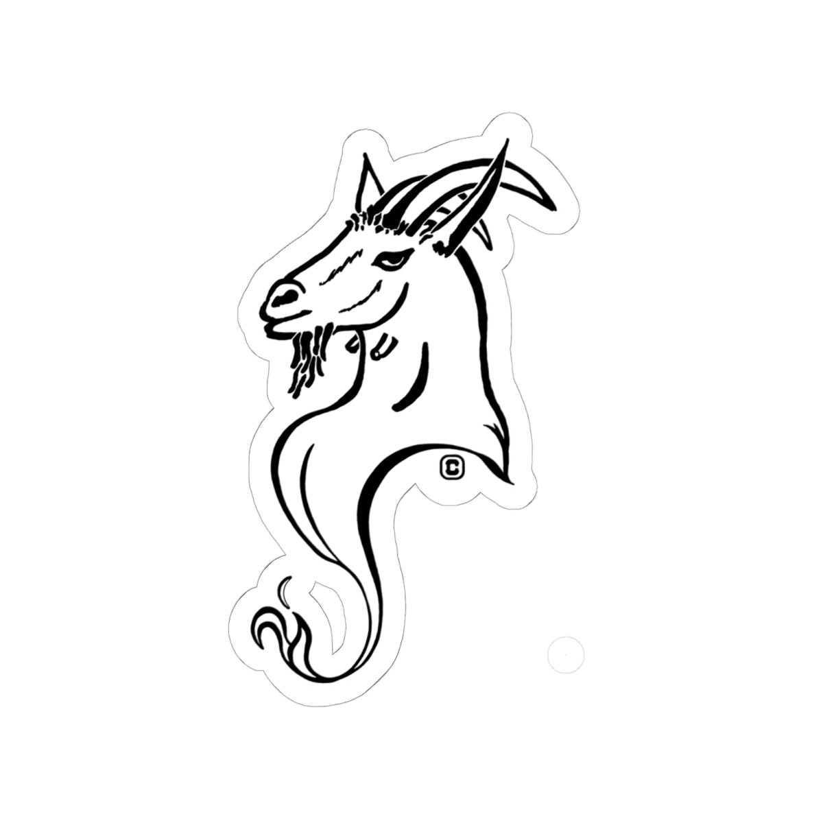 Goat Animal Bust Drawing Kiss-Cut Stickers