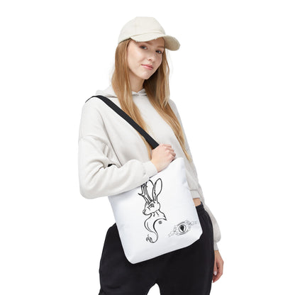 Jackalope Bust Drawing Tote White Bag