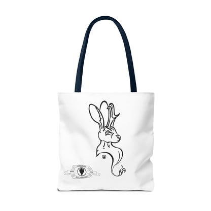 Jackalope Bust Drawing Tote White Bag