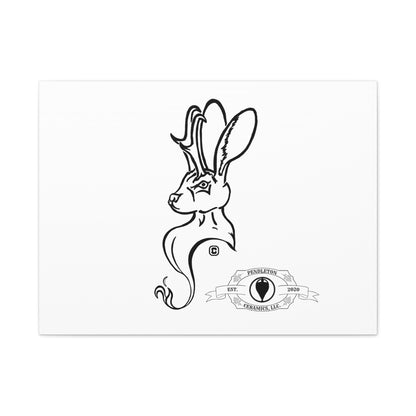 Jackalope Bust Drawing Art Stretched Canvas Wall Decor