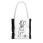 Jackalope Bust Drawing Tote Bag with Black Stripe