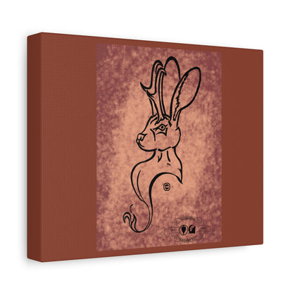 Dust Storm Jackalope Bust Drawing Canvas Wall Decor