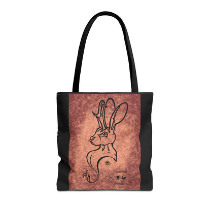Dust Storm Jackalope Bust Drawing Tote Black Bag