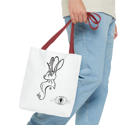 Jackalope Bust Drawing Tote White Bag