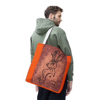 Dust Storm Jackalope Bust Drawing Tote Orange Bag