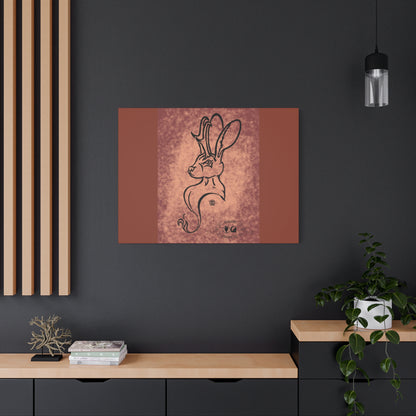 Dust Storm Jackalope Bust Drawing Canvas Wall Decor