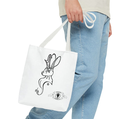 Jackalope Bust Drawing Tote White Bag