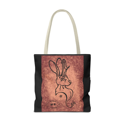 Dust Storm Jackalope Bust Drawing Tote Black Bag