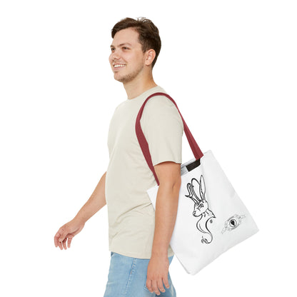 Jackalope Bust Drawing Tote White Bag