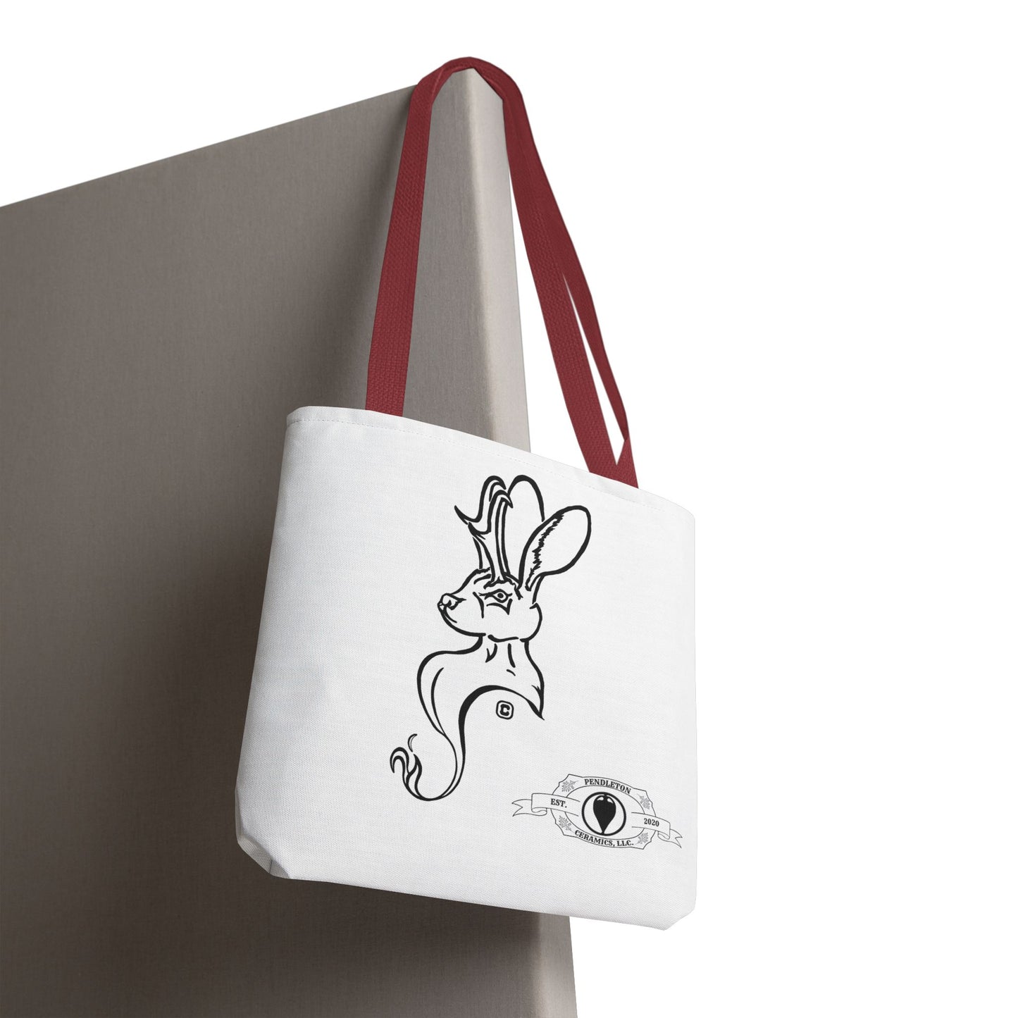 Jackalope Bust Drawing Tote White Bag