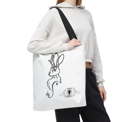 Jackalope Bust Drawing Tote White Bag