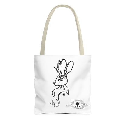 Jackalope Bust Drawing Tote White Bag