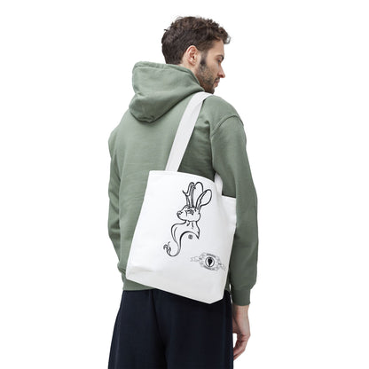 Jackalope Bust Drawing Tote White Bag