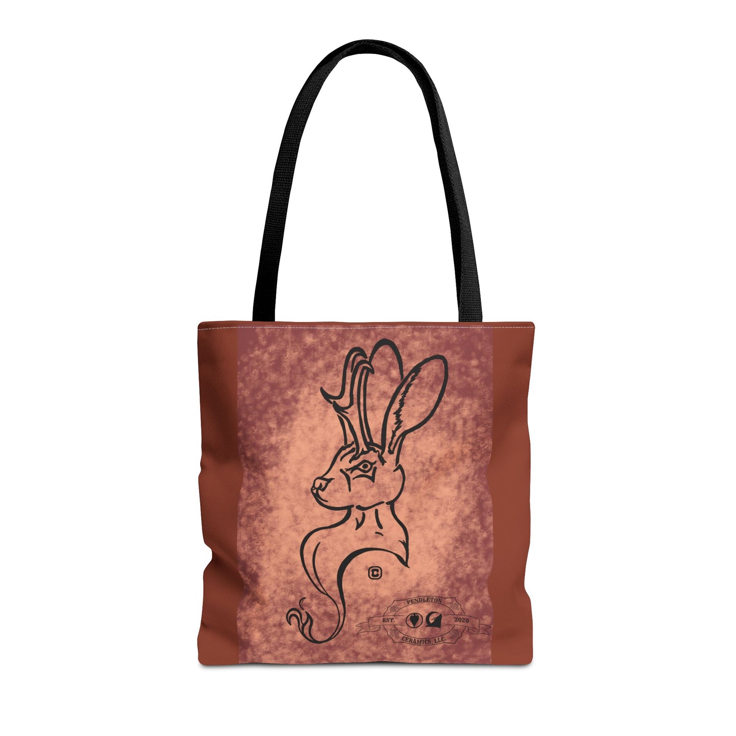 Dust Storm Jackalope Bust Drawing Tote Brown Bag
