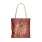 Dust Storm Jackalope Bust Drawing Tote Brown Bag