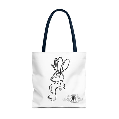 Jackalope Bust Drawing Tote White Bag