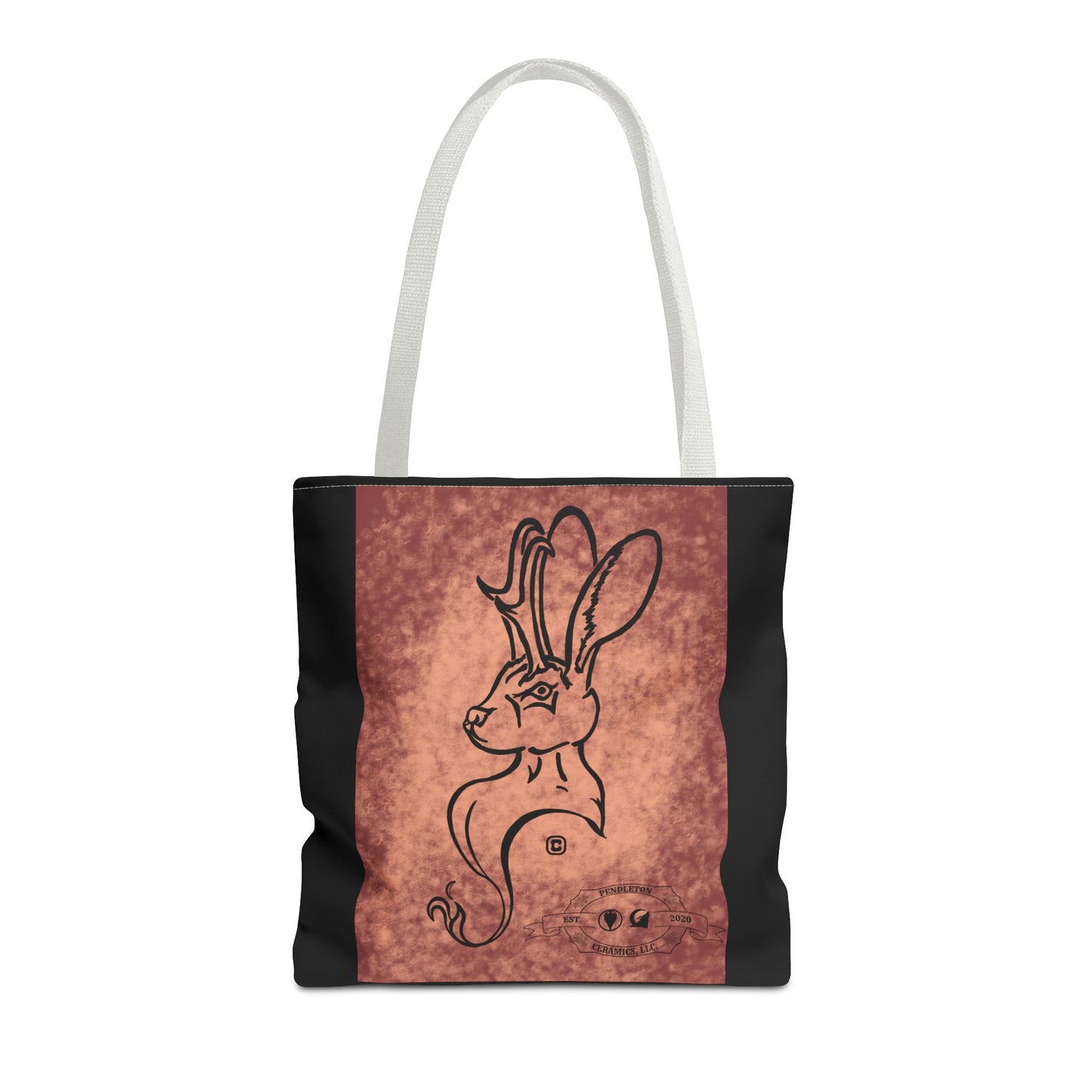 Dust Storm Jackalope Bust Drawing Tote Black Bag