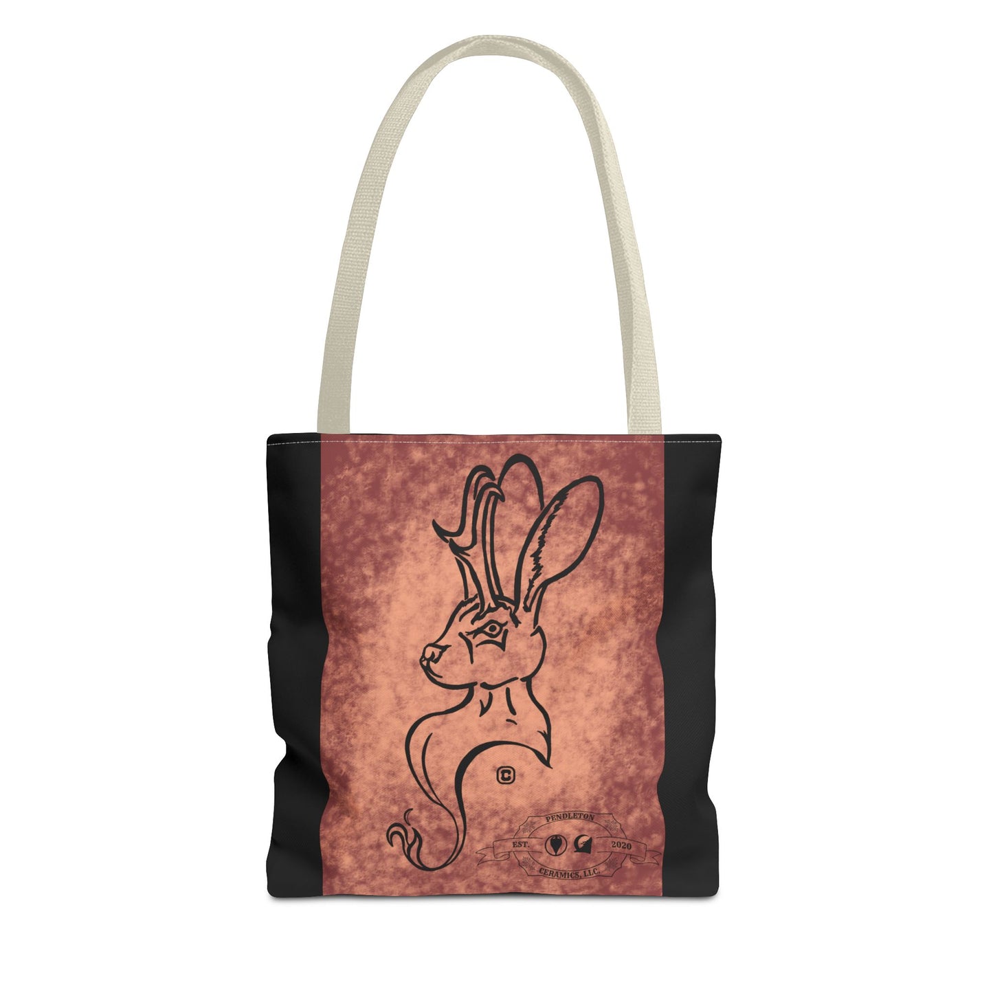 Dust Storm Jackalope Bust Drawing Tote Black Bag