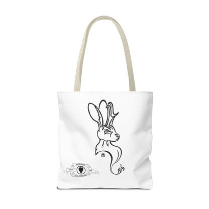 Jackalope Bust Drawing Tote White Bag