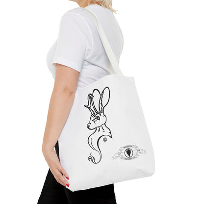 Jackalope Bust Drawing Tote White Bag