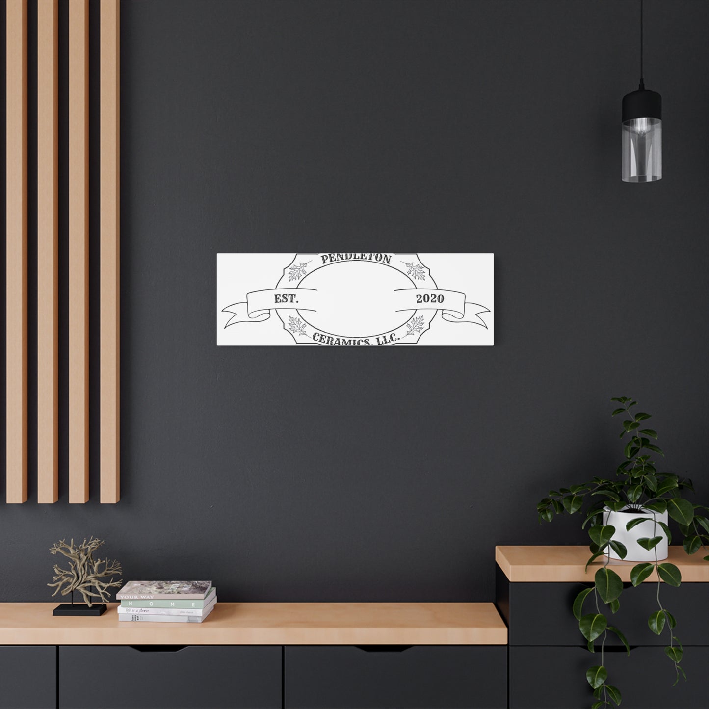 Pendleton Ceramics Logo Custom Framed Canvas Wall Art