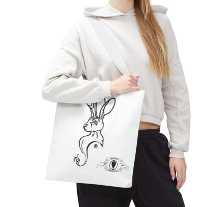 Jackalope Bust Drawing Tote White Bag