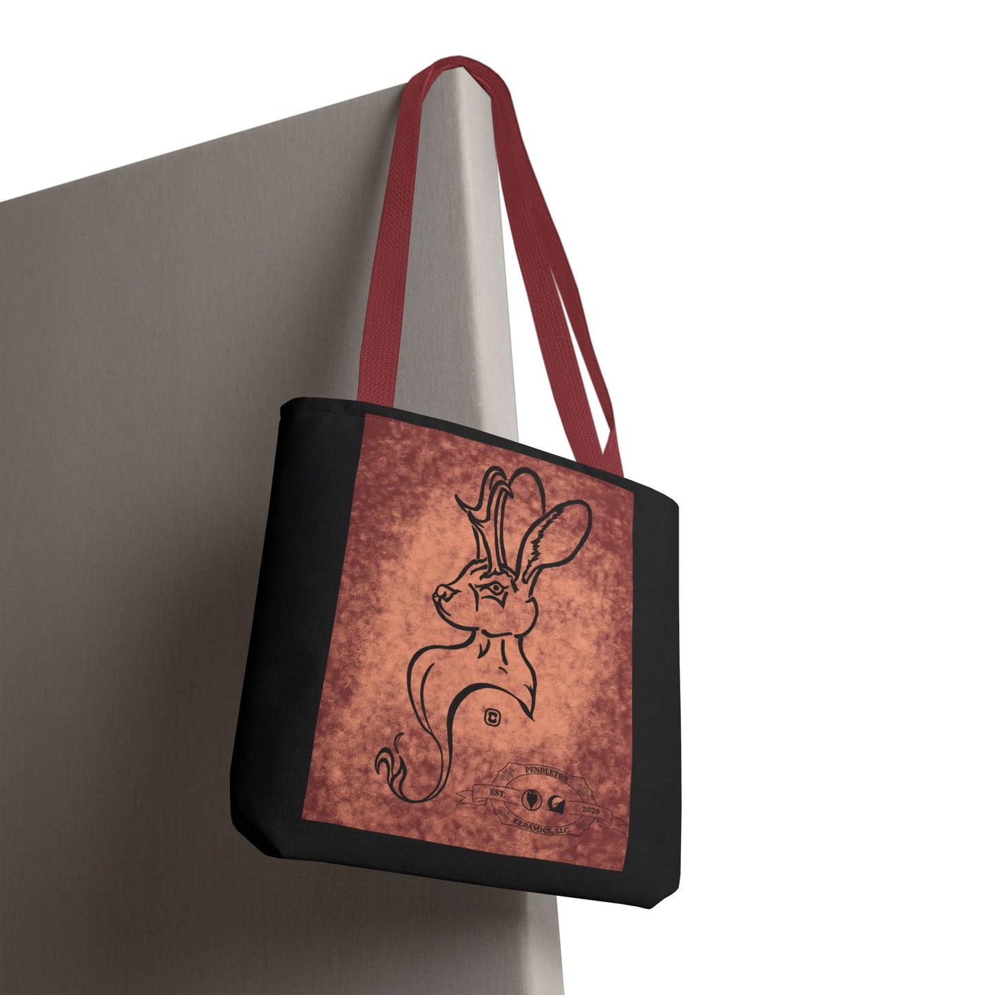 Dust Storm Jackalope Bust Drawing Tote Black Bag