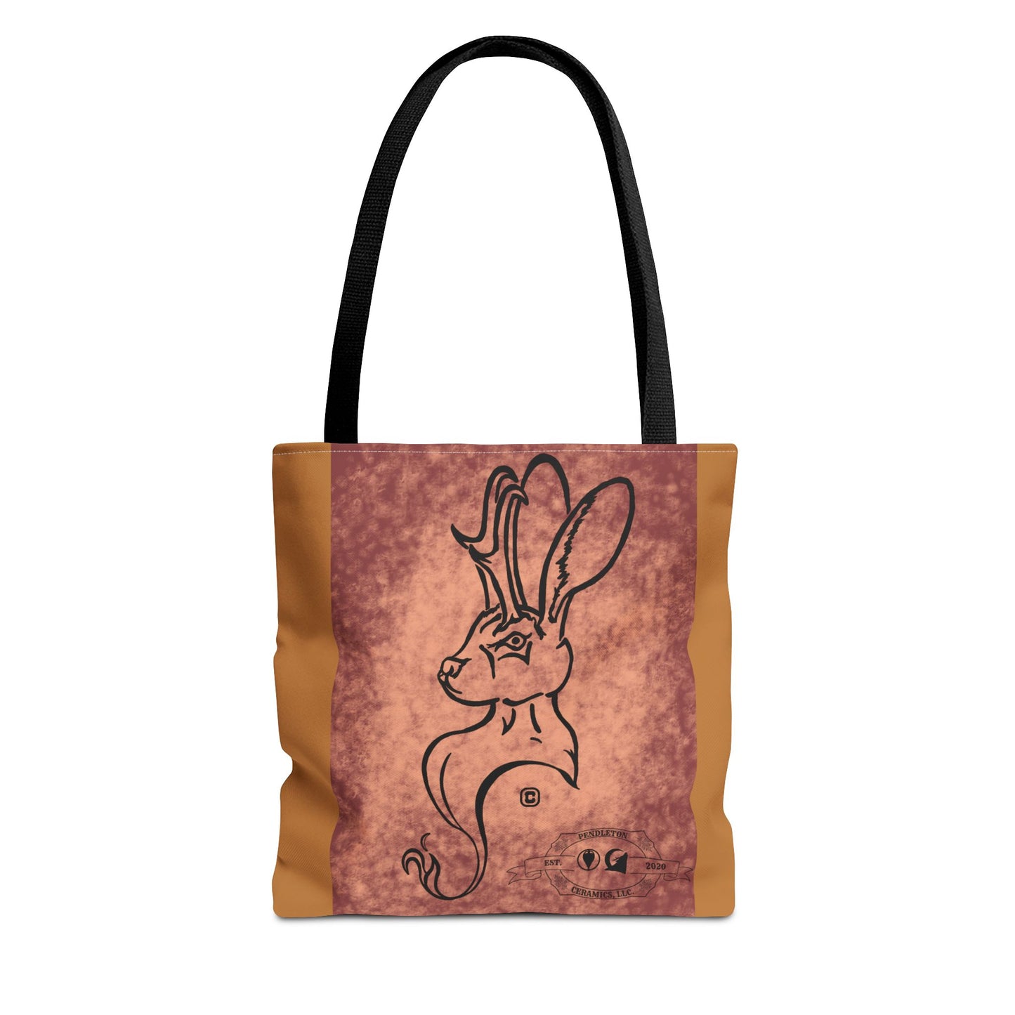 Dust Storm Jackalope Bust Drawing Tote Brown Bag