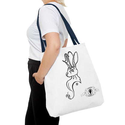 Jackalope Bust Drawing Tote White Bag