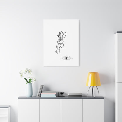 Jackalope Bust Drawing Art Stretched Canvas Wall Decor