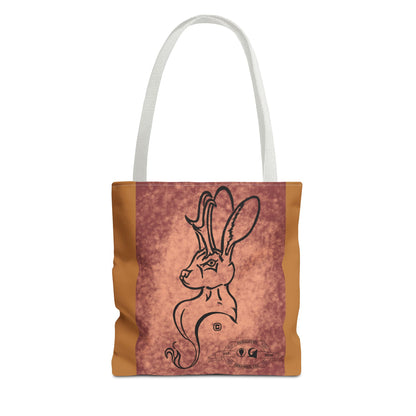 Dust Storm Jackalope Bust Drawing Tote Brown Bag