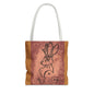 Dust Storm Jackalope Bust Drawing Tote Brown Bag