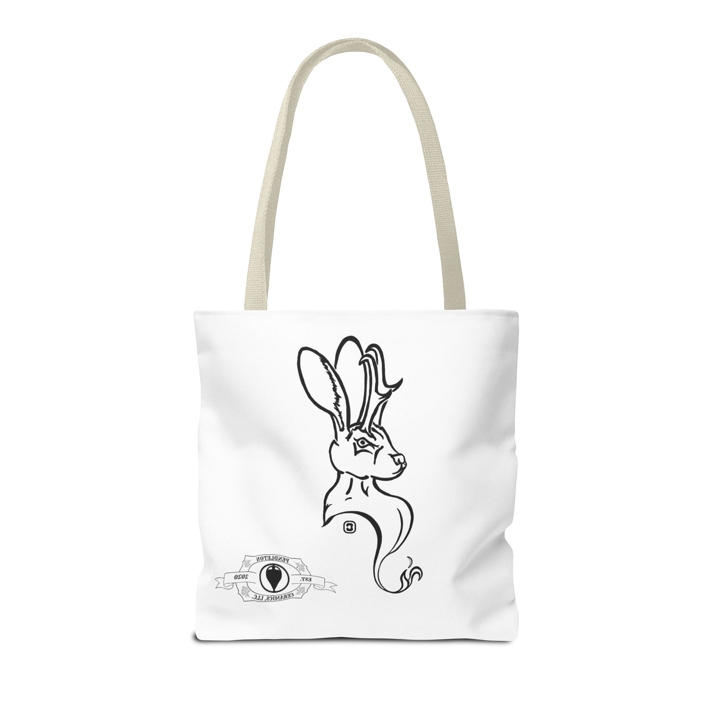 Jackalope Bust Drawing Tote White Bag