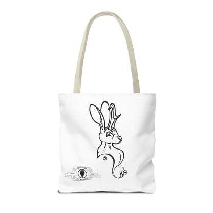 Jackalope Bust Drawing Tote White Bag