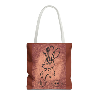Dust Storm Jackalope Bust Drawing Tote Brown Bag