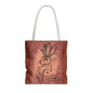 Dust Storm Jackalope Bust Drawing Tote Brown Bag