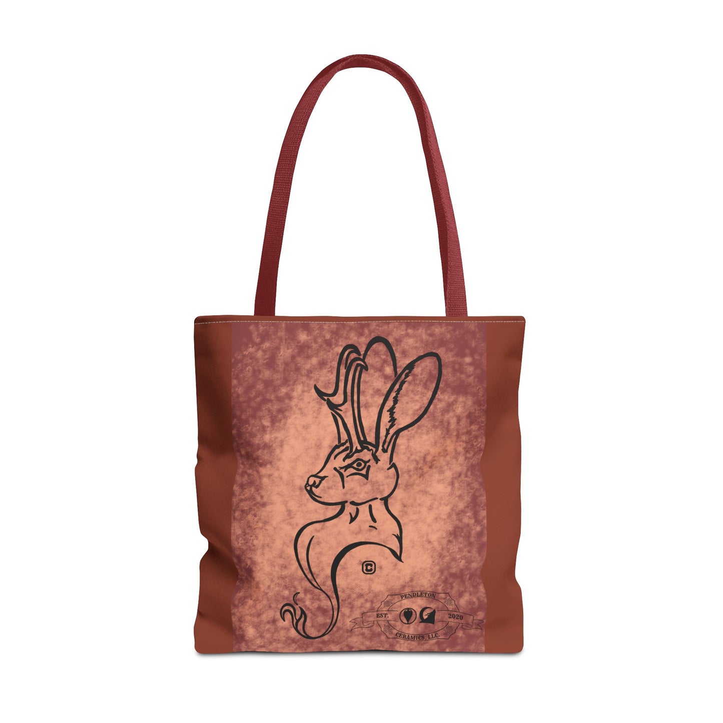 Dust Storm Jackalope Bust Drawing Tote Brown Bag
