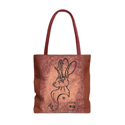Dust Storm Jackalope Bust Drawing Tote Brown Bag