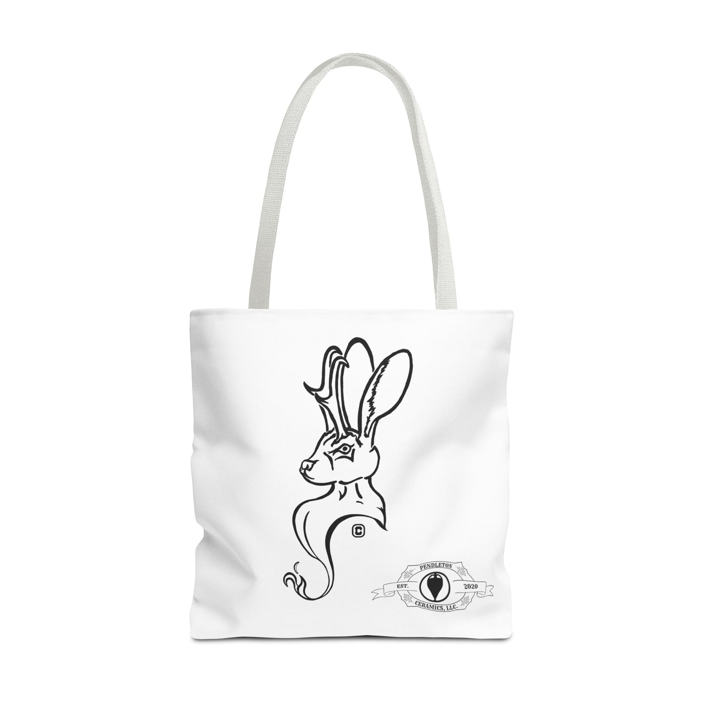Jackalope Bust Drawing Tote White Bag